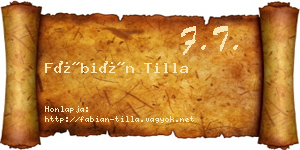 Fábián Tilla névjegykártya